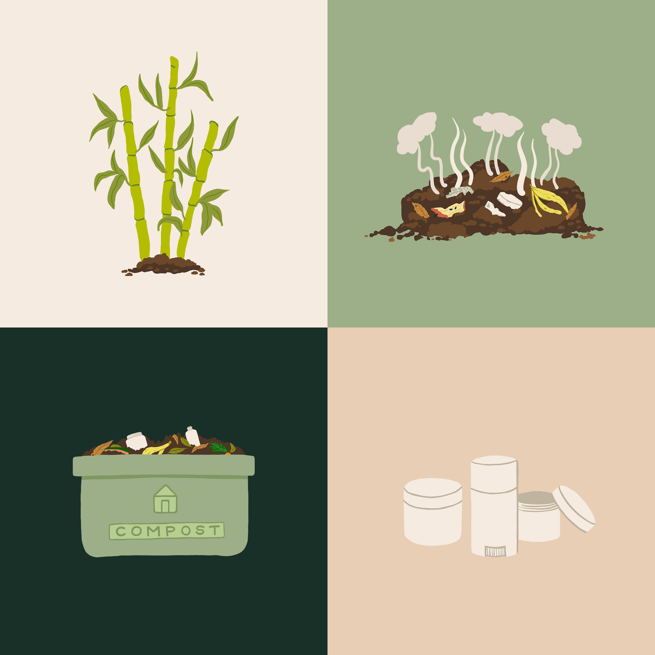 Clement Packaging - composting illustrations